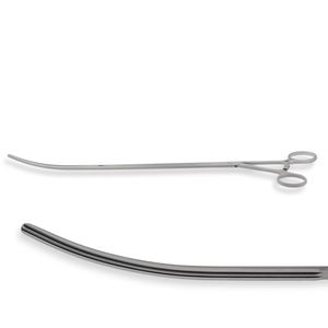 Pinces de DeBakey Thoracoscopiques Courbées, Tige de 5 mm, 1x2 Mâchoires, Courbure de 60 mm, Longueur de Travail de 21 cm, Longueur Totale de 31 cm, à Cliquet – ZETOMEDPRO - Product Image 1