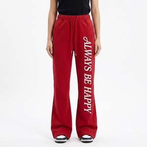 Pantalon de survêtement ample en molleton pour femme, respirant, doux, coupe droite large, style oversize - Product Image 1