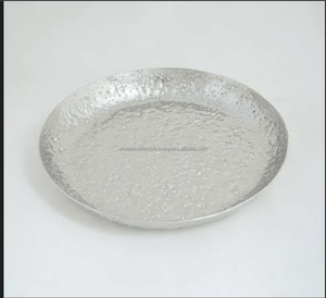 Bandeja de servicio de cuerda de cuentas martilladas de aluminio ovalado moderno superventas, hogar de lujo, Patio al aire libre, sala de estar, arte decorativo de Metal - Product Image 2