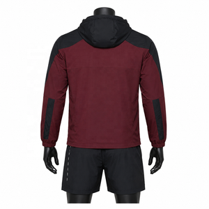 Conjunto Deportivo con Capucha para Hombre, Resistente al Viento, Chaqueta y Pantalones Cortos de Poliéster Ligero con Bloques de Color y Logotipo, para Primavera/Invierno - Product Image 2