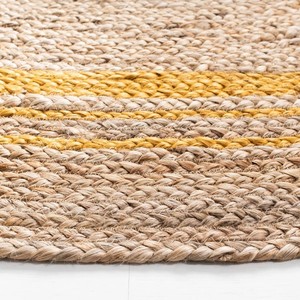 Round Braided Handmade Jute Area <b>Rug</b> Geometric Pattern Low Pile Washable Flat Weave Non Slip Living Room Use - Product Image 3