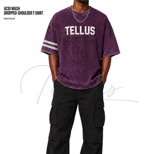 Camiseta Personalizada con Hombros Caídos, Estilo Urbano, Unisex, Holgada, de Algodón - Product Image 6