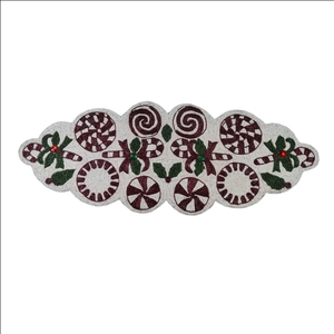 Floral Design Fresh Arrival Christmas <b>Table</b> Decorative Green Beaded <b>Table</b> Decor <b>Runner</b> Garden <b>Table</b> Decoration Hand Beads <b>Runner</b> - Product Image 4