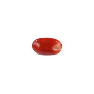 Natural Oval Cabochon Japanese Red Coral 3 Carat Loose Gemstone for Fine Jewelry - Product Image 2