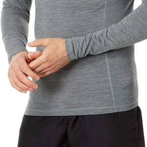 Camiseta Deportiva de Manga Larga para Hombre, Color Gris Jaspeado, Mangas Raglán, para Entrenamiento Atlético, Gimnasio, Ejercicio, Capa Base Deportiva - Product Image 5