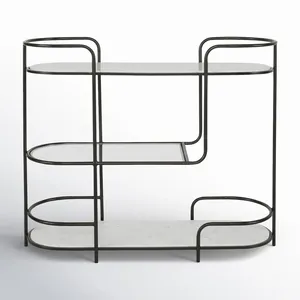Chariot de service en métal fait main de qualité supérieure, nouveau design, chariot roulant de luxe pour mariage, hôtel, restaurant, banquet, fête - Product Image 3