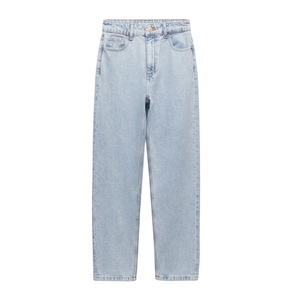 Jean large en denim délavé gris clair pour homme, coupe décontractée et droite pour le quotidien, pantalon en jean personnalisable OEM - Product Image 2
