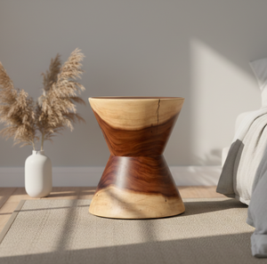 Han Durable Modern Solid Teak Wood <b>Stool</b> with Eco-Friendly Finish for Apartment and Commercial Spaces - Product Image 3
