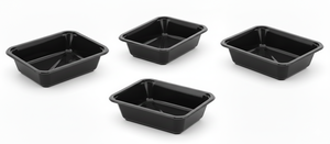 Disposable Rectangle <b>Plastic</b> Cpet <b>Tray</b> Black for Food - Product Image 2