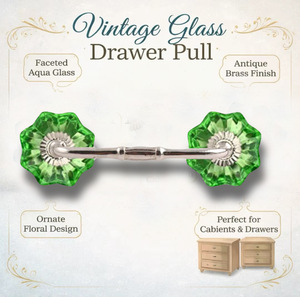 Elegant Green Crystal Glass Door Handle Bar Modern Style Easy Installation Entry Door <b>Hardware</b> for Bathroom Bedroom <b>Wardrobe</b> - Product Image 3