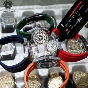 Reloj de Lujo para Hombre Charm Jewells, Cristal, Cuarzo Analógico, Acero Inoxidable, Esfera Redonda de 42 mm, Correa de Goma, Luminoso, Estilo Joyería de Moda - Product Image 5