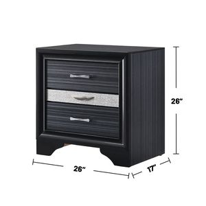 Comodino nero con 2 cassetti e 1 cassetto per gioielli - Product Image 3