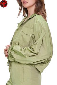 Lightweight Windbreaker Tracksuits Women 2 Piece Outfits Button High Waist <b>Shorts</b> Plus Size Streetwear <b>Nylon</b> Tracksuit for Women - Product Image 4