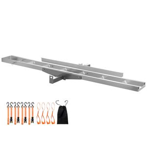 Portamoto da Gancio Traino in Alluminio Rinforzato, Capacità 180 kg, Rampa di Carico da 120 cm con Cinghia Stabilizzatrice per Scooter - Product Image 1