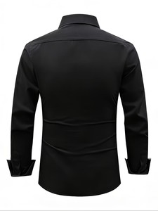 Camisa de Manga Larga para Hombre, Corte Entallado, Color Sólido, Estilo Formal, Secado Rápido, Antiarrugas, para Ocasiones Casuales, Negocios, Bodas y Citas - Product Image 3