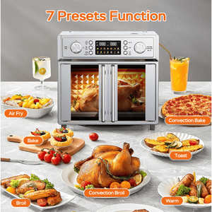 Forno Multifunzione a Doppia Porta Francese da 26QT, Grande Capacità, 1700W, Forno per Pizza, Macchina per il Pane, 14 Menu Preimpostati, 7 in 1 - Product Image 5