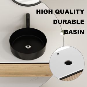 Mobile bagno sospeso da 36 pollici con lavabo in ceramica nera artistica e 1 cassetto a chiusura ammortizzata, imballaggio KD - Product Image 6
