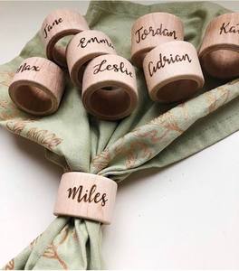 New wooden mdf laser cut napkin ring here <b>top</b> seller trendy - wholesale custom name <b>table</b> <b>decoration</b> - Product Image 2