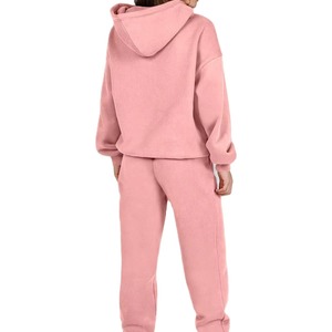 Conjunto deportivo de invierno para mujer, ropa deportiva gruesa para senderismo, conjunto de jogging con capucha, 2 piezas. - Product Image 2
