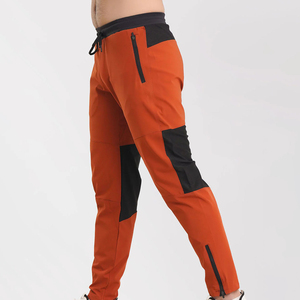2026 Best Quality Men's Orange Elastic Waist Jogger <b>Pants</b> With Side Pockets Casual Breathable Sweatpants Autumn Wear - Product Image 2
