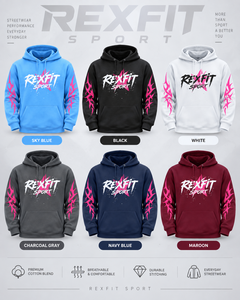<b>Mens</b> Sky Blue Zipper Hoodie <b>Pink</b> Sleeve Graphic 100% Cotton Winter Heavyweight 370g Fleece Oversized Streetwear <b>Sweatshirt</b> - Product Image 4