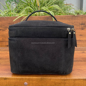 Genuine Suede Leather <b>Boot</b> Stitch Jewelry Case Western Jewelry Display Storage Case Women Travel Portable Zipper Jewelry Boxes - Product Image 4