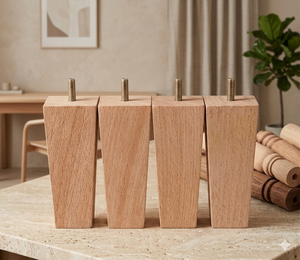 Wholesale Eco Friendly Natural Wood Furniture <b>Legs</b> Square Tapered <b>Sofa</b> Feet M8 Screw <b>Replacement</b> Wooden <b>Legs</b> <b>For</b> Couch Bed - Product Image 1