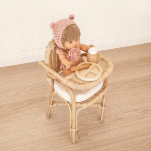 Toddler role playing toys rattan cane feeding chair for <b>dolls</b> top quality <b>doll</b> high chairs - Product Image 5