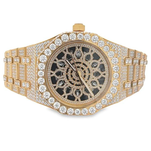 Montre de luxe personnalisée de haute qualité, sertie de diamants de laboratoire, en acier inoxydable, de la meilleure qualité, pour hommes - Product Image 3