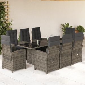 Conjunto de comedor para jardín en gris oscuro y gris - Product Image 1