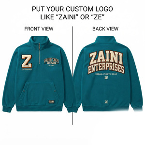 Premium 240g Polyester Fleece <b>Men's</b> Running <b>Jacket</b> Teal Custom Embroidery Chenille Patch Embossed Logo Waterproof Breathable - Product Image 1