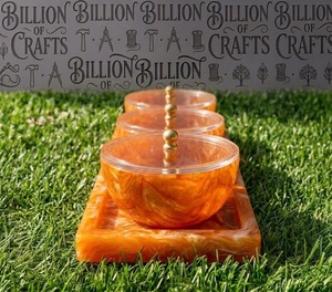 Modern Orange Resin <b>Serving</b> <b>Bowl</b> Set <b>With</b> <b>Lids</b> Airtight <b>Bowls</b> For Snacks Party Use - Product Image 4