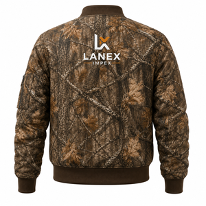 Custom Brown Woodland Camo Quilted Bomber <b>Jacket</b> for <b>Men</b> & Women Zip Up Flight <b>Jacket</b> Windproof Winter Hunting Outdoor <b>Jacket</b> - Product Image 3