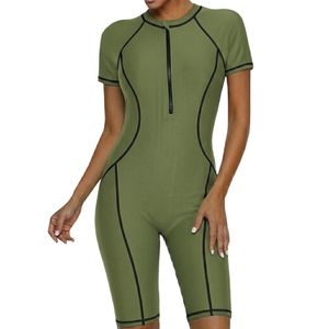 Custom Digital Print <b>Swimdress</b> <b>with</b> <b>Shorts</b> 220g Spandex Nylon Seamless Crew Neck Fitness Swimsuit - Product Image 6