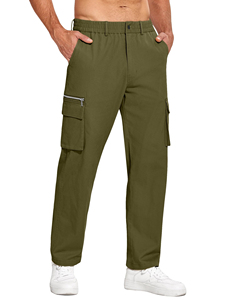 SANGLASPORTS Men's Midweight Casual Woolen <b>Cargo</b> Pants <b>Stretch</b> Fabric 100% Cotton Waterproof Quick Dry Breathable Elastic Waist - Product Image 5