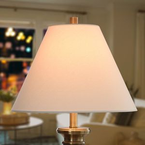 Abat-jour conique en lin beige 15"L x 15"W x 11"H - Product Image 4