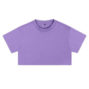 เสื้อยืดครอปท็อปผู้หญิง ผ้าฝ้าย 100% ทรงบ็อกซี่ เสื้อยืดครอปพิมพ์ลายสำหรับผู้หญิง - Product Image 1