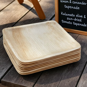 Assiettes jetables écologiques en feuilles de palmier Areca de 10 pouces, durables, pour la restauration rapide, les fêtes, les traiteurs et les restaurants - Product Image 1