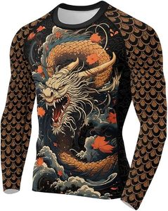 Custom Printed Long Sleeve Rash Guard <b>Compression</b> <b>Shirt</b> <b>for</b> <b>Men</b> Full Sleeve Quick Dry Sublimation Transfer Print Polyester - Product Image 2