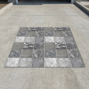 Carreaux de parking en porcelaine de 12 mm d'épaisseur, 40x40 cm - Design galets et herbe, pour extérieur, terrasse de voiture, fabriqués en Inde - Product Image 6