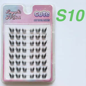 Self <b>Adhesive</b> Cruelty-Free Glossy Synthetic Hair <b>Eyelashes</b> Natural Look No Glue Needed DIY Lash Clusters <b>Reusable</b> Lashes for - Product Image 4