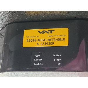 Válvula de Control de Presión de Vacío VAT 342943 65048-JHGH-BFT3/0010, Usada, Piezas de Equipos Legacy Semiconductor - Product Image 2