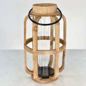 Farol de madera antiguo con portavelas decorativo estilo rústico para decoración del hogar, bodas y jardín. - Product Image 4