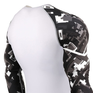 Gym Training Wear Youth Compression Base Layer Skin Fitted Quick Dry Printed Shirts Long Sleeve Grappling MMA BJJ Men Rash Guard - Product Image 4