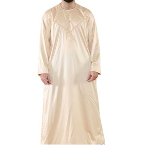 Vêtements Musulmans Vente Directe d'Usine Islamique Jalabiya Robe de Dubaï de Haute Qualité Arabie Jubbah Thobes Saoudien Marocain Thobe pour Hommes - Product Image 3