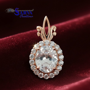 Collier pendentif ovale en moissanite avec halo, en argent sterling 925, aspect diamant, bijoux de mariée classiques, cadeau pour femme - Product Image 2