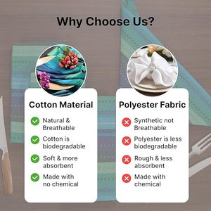 Serviettes en tissu de lin réutilisables imprimées pour restaurants, serviettes à motif quadrillé pour dîners et mariages, style tissage uni pour fêtes - Product Image 5