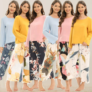 Women's Floral Print Harem <b>Pants</b> With Elastic Waist Loose Fit Ankle-Length Casual <b>Summer</b> Wear Chiffon Material - Product Image 4
