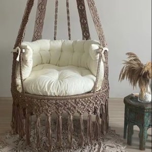 Hanging chair, Macrame swing, hängesessel, Swing chair, Macrame swing chair, hanging chair indoor, chair hanging indoor <b>hammock</b> - Product Image 1