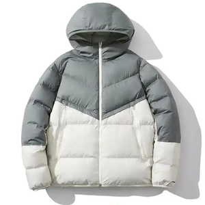 <b>Men</b> Winter Puffer Quilted <b>Jacket</b> with Hooded Collar Zipper Closure OEM Service Outdoor Wear Puffer <b>Jacket</b> <b>for</b> <b>Men</b> - Product Image 1